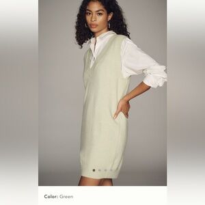 NWT new large Anthropologie Sunday in Brooklyn sweater vest mini dress green